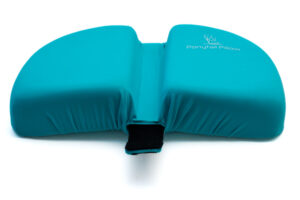 View of a yoga pillow for ponytail