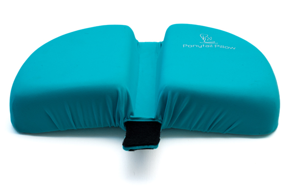 View of a yoga pillow for ponytail